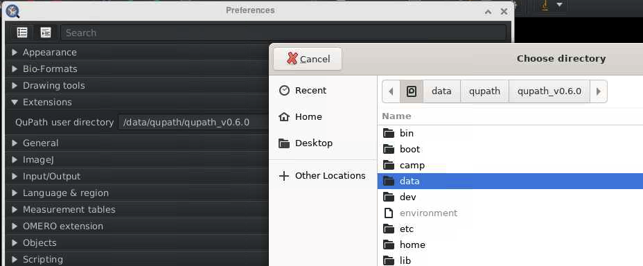 QuPath data location